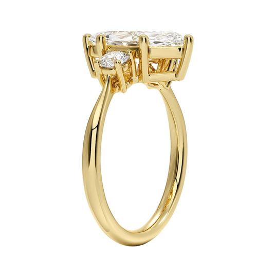 1 TO 5 CT Selene Three Stone Marquise Cut Lab-Grown Diamond Ring in 10K/14K/18K Gold | Pooja Diamond | IGI Certified Lab Diamond