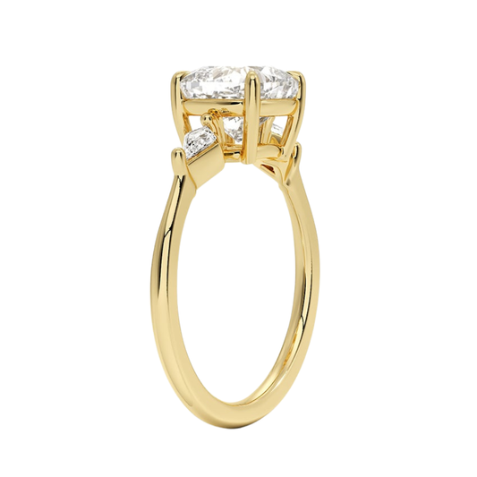 1 To 5 CT  Cometa Cushion Cut Lab Grown Diamond Three Stone Engagement Ring in 10K/14K/18K  Gold | Pooja Diamond | IGI Certified Lab Diamond