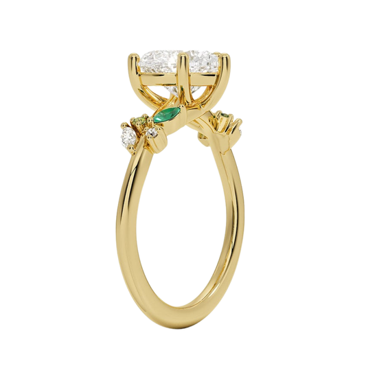 1 TO 5 CT Arden Heart Cut Lab Grown Diamond Ring with Marquise Leaf Accents in 10K/14K/18K Gold | Pooja Diamond | IGI Cetified Lab Diamond