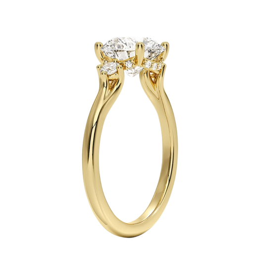 1 TO 5 CT Floating Three Stone Round Cut Lab Grown Diamond Engagement Ring in 10K/14K/18K Gold | Pooja Diamond | IGI Certified Lab Diamond