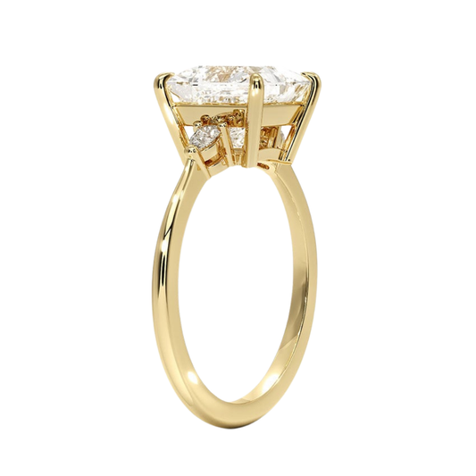 1 To 5 CT Aria Princess Cut Three Stone Lab Grown Diamond Ring in 10K/14K/18K Gold | Pooja Diamond | IGI Certified Lab Diamond