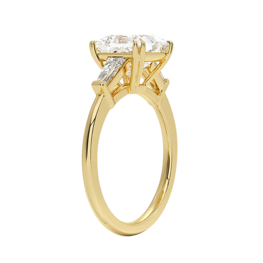 1 To 5 CT Symphony Double Prong Three Stone Princess Cut Lab-Grown Diamond Ring in 10K/14K/18K Gold | Pooja Diamond | IGI Certified Lab Diamond