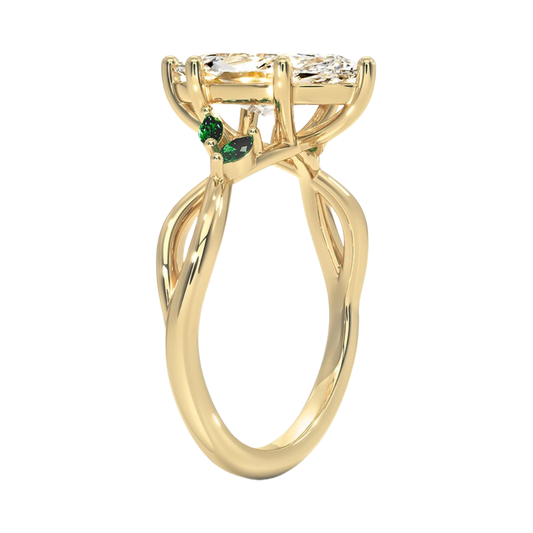 1 TO 5 CT Willow Marquise Cut Lab Grown Diamond Ring with Marquise Accents in 10K/14K/18K Gold | Pooja Diamond | IGI Certified Lab Diamond