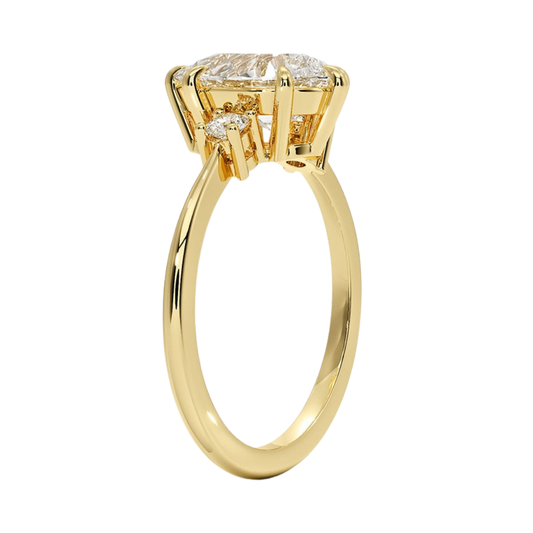 1 TO 5 CT Petite Selene Pear Cut Three Stone Lab-Grown Diamond Ring in 10K/14K/18K Gold | Pooja Diamond | IGI Certified Lab Diamond