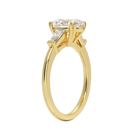 1 To 5 CT Symphony Double Prong Three Stone Oval Cut Lab-Grown Diamond Ring in 10K/14K/18K Gold | Pooja Diamond | IGI Certified Lab Diamond
