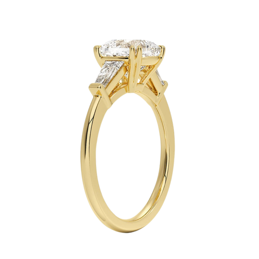 1 To 5 CT Symphony Double Prong Three Stone Cushion Cut Lab-Grown Diamond Ring in 10K/14K/18K Gold | Pooja Diamond | IGI Certified Lab Diamond