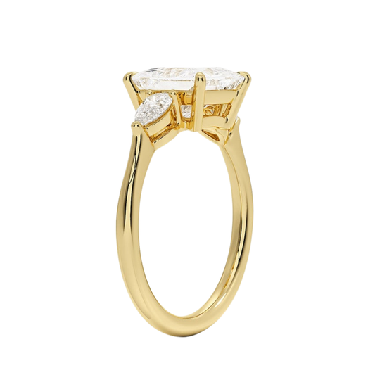 1 TO 5 Ct Opera Princess Three Stone Lab-Grown Diamond Ring in 10K/14K/18K Gold | Pooja Diamond | IGI Certified Lab Diamond