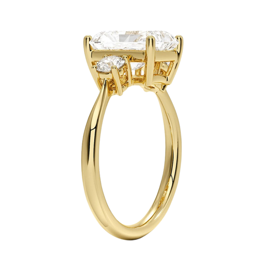 1 TO 5 CT Selene Three Stone Radiant Cut Lab-Grown Diamond Ring in 10K/14K/18K Gold | Pooja Diamond | IGI Certified Lab Diamond