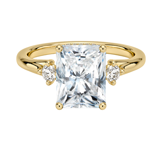1 TO 5 CT Floating Three Stone Radiant Cut Lab Grown Diamond Engagement Ring in 10K/14K/18K Gold | Pooja Diamond | IGI Certified Lab Diamond