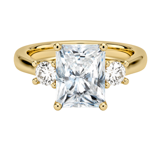 1 TO 5 Ct Petite Trellis Three Stone Radiant Cut Lab-Grown Diamond Ring in 10K/14K/18K Gold | Pooja Diamond | IGI Certified Lab Diamond