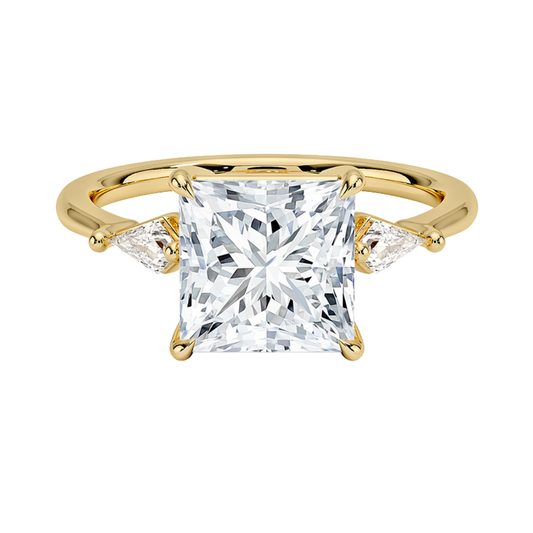 1 To 5 CT  Cometa Princess Cut Lab Grown Diamond Three Stone Engagement Ring in 10K/14K/18K  Gold | Pooja Diamond | IGI Certified Lab Diamond