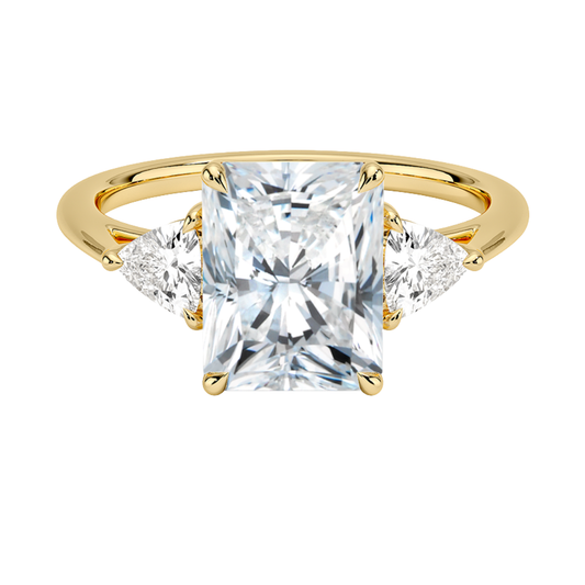 1 TO 5 CT Luxe Radiant & Trillion Three Stone Lab-Grown Diamond Ring in 10K/14K/18K Gold | Pooja Diamond | IGI Certified Lab Diamond