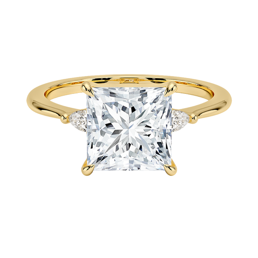 1 To 5 CT Aria Princess Cut Three Stone Lab Grown Diamond Ring in 10K/14K/18K Gold | Pooja Diamond | IGI Certified Lab Diamond
