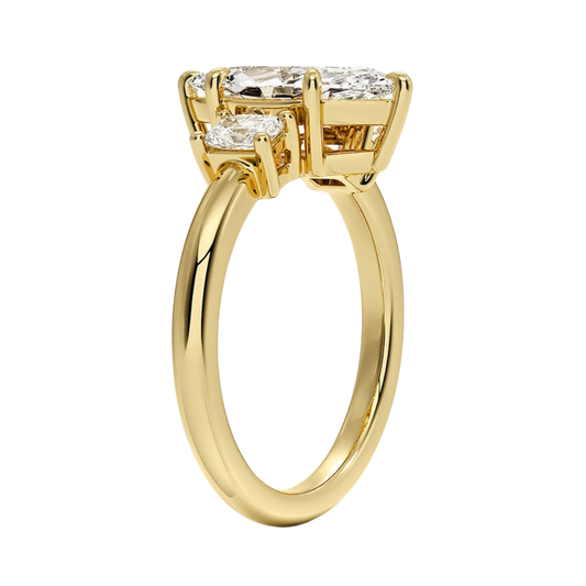1 TO 5 Ct Helena Marquise Cut Three Stone Lab Grown Diamond Engagement Ring in 10K / 14K / 18K Gold | Elegant Three Stone Diamond Ring | Pooja Diamond | IGI Certified Lab Diamond
