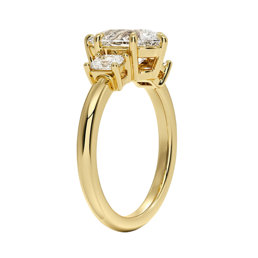 1 TO 5 Ct Helena Pear Cut Three Stone Lab Grown Diamond Engagement Ring in 10K / 14K / 18K Gold | Elegant Three Stone Diamond Ring | Pooja Diamond | IGI Certified Lab Diamond