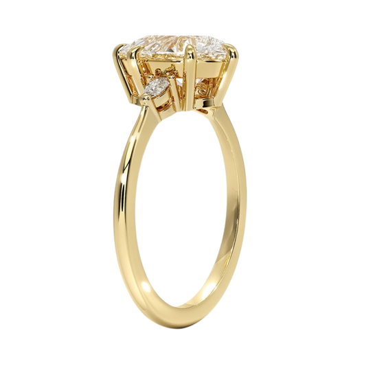 1 To 5 CT Aria Pear Cut Three Stone Lab Grown Diamond Ring in 10K/14K/18K Gold | Pooja Diamond | IGI Certified Lab Diamond