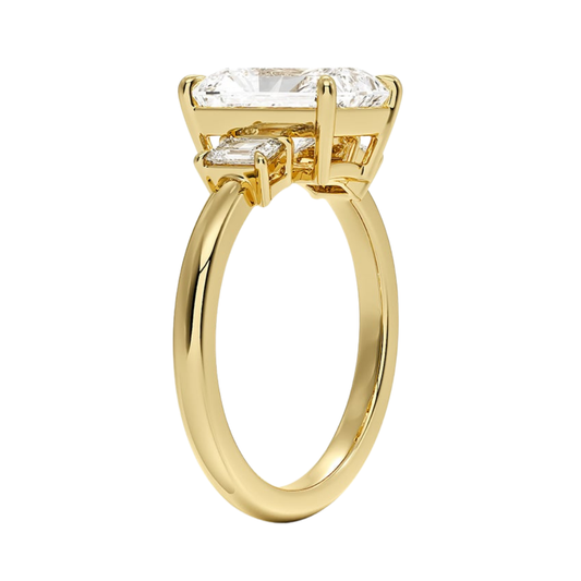 1 To 5 Ct Petite Rhiannon Radiant Cut Three Stone Lab-Grown Diamond Ring in 10K/14K/18K Gold | Pooja Diamond | IGI Certified Lab Diamond