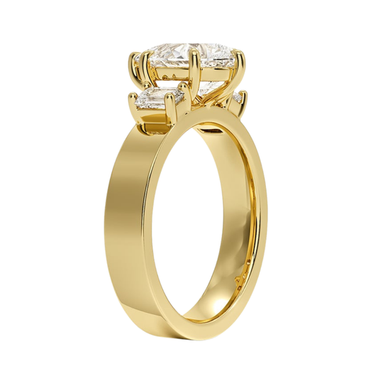 1 To 5 Ct Peyton Pear Cut Lab Grown Diamond Three Stone Engagement Ring in 10K / 14K / 18K Gold | Pooja Diamond | IGI Certified Lab Diamond