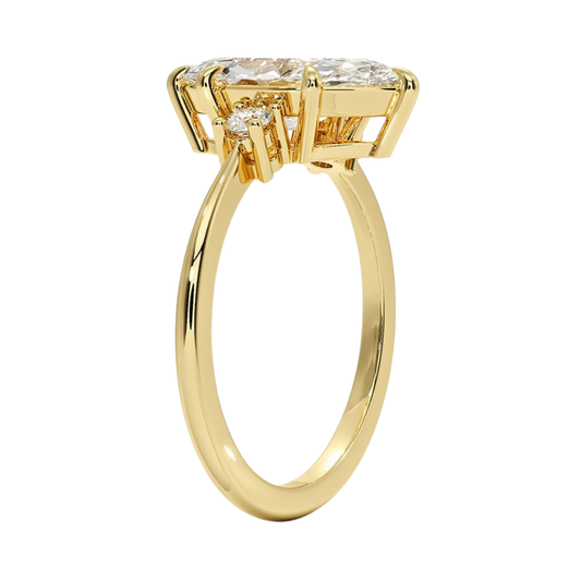 1 TO 5 CT Petite Selene Marquise Cut Three Stone Lab-Grown Diamond Ring in 10K/14K/18K Gold | Pooja Diamond | IGI Certified Lab Diamond