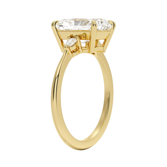 1 To 5 CT Aria Radiant Cut Three Stone Lab Grown Diamond Ring in 10K/14K/18K Gold | Pooja Diamond | IGI Certified Lab Diamond