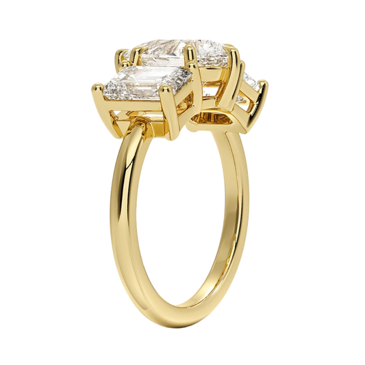 1 To 5 CT Luxe Rhiannon Three Stone Pear  Cut Lab Grown Diamond Engagement Ring in 10K/14K/18K Gold | Pooja Diamond | IGI Certified Lab Diamond
