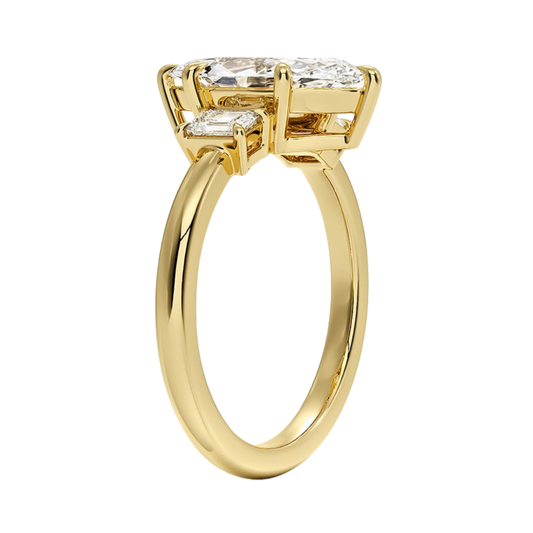 1 To 5 Ct Petite Rhiannon Marquise Cut Three Stone Lab-Grown Diamond Ring in 10K/14K/18K Gold | Pooja Diamond | IGI Certified Lab Diamond