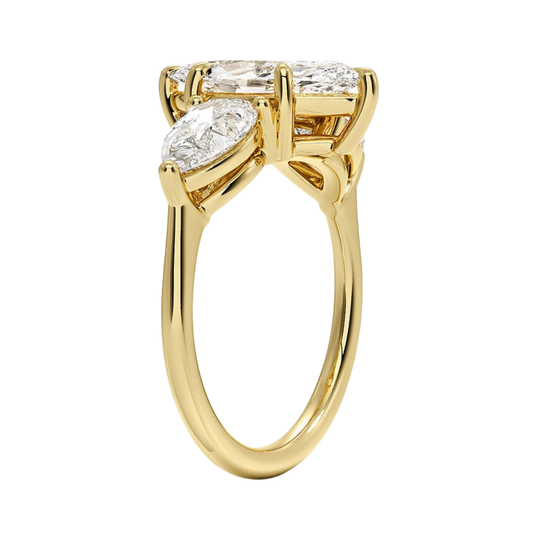 1 To 5 Ct Luxe Opera Three Stone Marquise Cut Lab Grown Diamond Engagement Ring in 10K/14K/18K Gold | PoojaDiamond | IGI Certified Lab Diamond