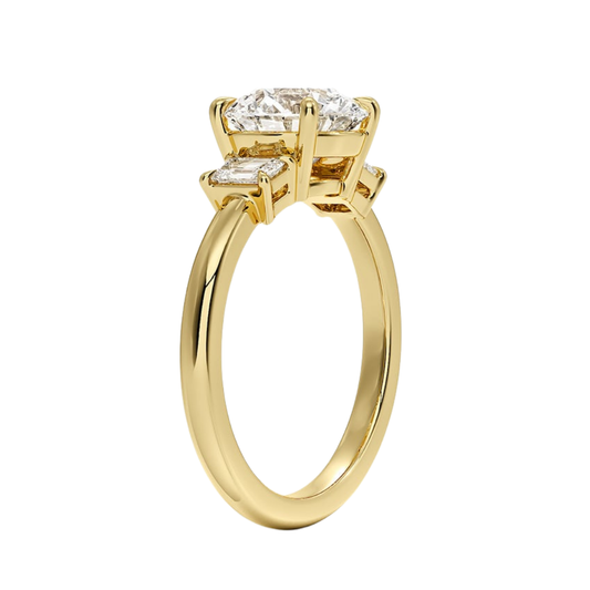 1 To 5 Ct Petite Rhiannon Round Cut Three Stone Lab-Grown Diamond Ring in 10K/14K/18K Gold | Pooja Diamond | IGI Certified Lab Diamond