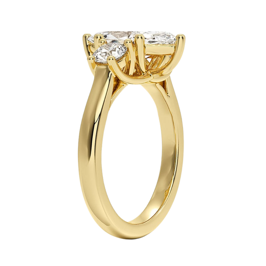 1 TO 5 Ct Petite Trellis Three Stone Marquise Cut Lab-Grown Diamond Ring in 10K/14K/18K Gold | Pooja Diamond | IGI Certified Lab Diamond