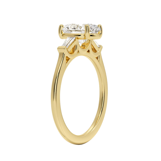 1 TO 5 Ct Perfect Fit Oval & Tapered Baguette Lab-Grown Diamond Ring in 10K/14K/18K Gold | Pooja Diamond | IGI Certified Lab Diamond