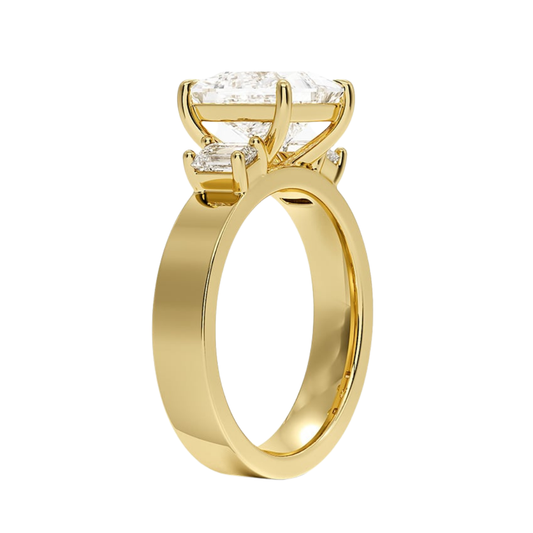 1 To 5 Ct Peyton Princess Cut Lab Grown Diamond Three Stone Engagement Ring in 10K / 14K / 18K Gold | Pooja Diamond | IGI Certified Lab Diamond