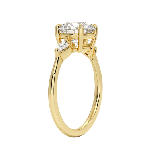1 To 5 CT  Cometa Round Cut Lab Grown Diamond Three Stone Engagement Ring in 10K/14K/18K  Gold | Pooja Diamond | IGI Certified Lab Diamond