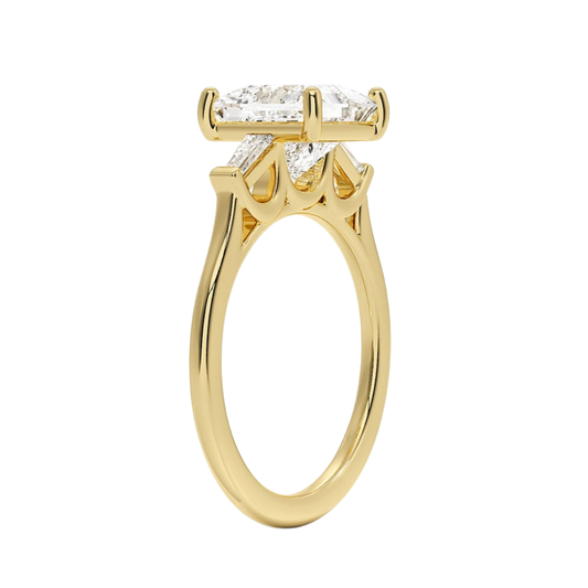 1 TO 5 Ct Perfect Fit Princess & Tapered Baguette Lab-Grown Diamond Ring in 10K/14K/18K Gold | Pooja Diamond | IGI Certified Lab Diamond