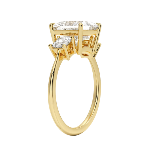 1 To 5 Ct Luxe Princess Three Stone Lab-Grown Diamond Ring in 10K/14K/18K Gold | Pooja Diamond | IGI Certified Lab Diamond