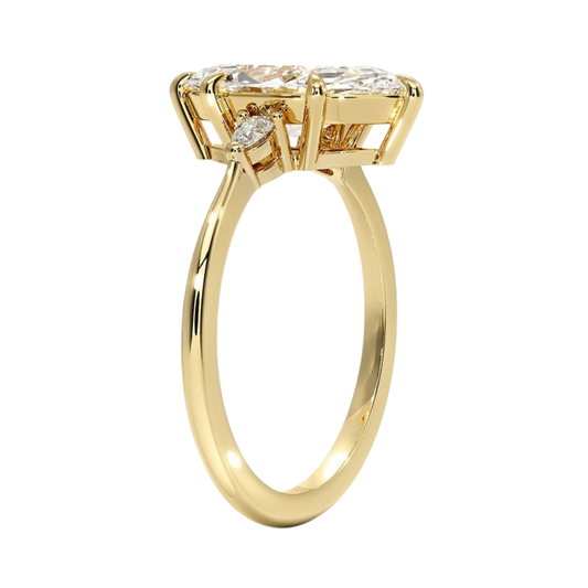 1 To 5 CT Aria Marquise Cut Three Stone Lab Grown Diamond Ring in 10K/14K/18K Gold | Pooja Diamond | IGI Certified Lab Diamond