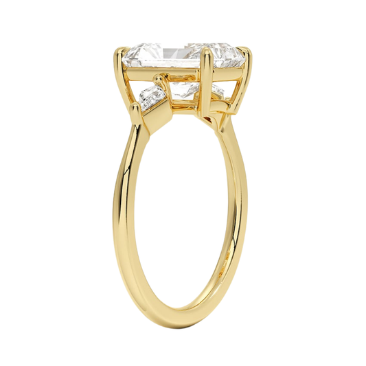1 To 5 CT  Cometa Radiant Cut Lab Grown Diamond Three Stone Engagement Ring in 10K/14K/18K  Gold | Pooja Diamond | IGI Certified Lab Diamond