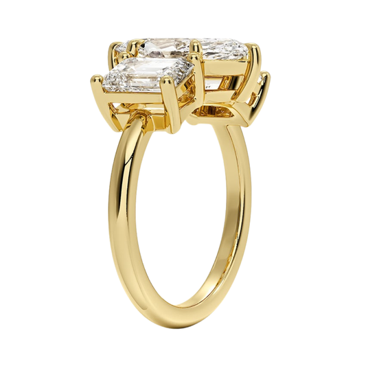 1 To 5 CT Luxe Rhiannon Three Stone Marquise Cut Lab Grown Diamond Engagement Ring in 10K/14K/18K Gold | Pooja Diamond | IGI Certified Lab Diamond