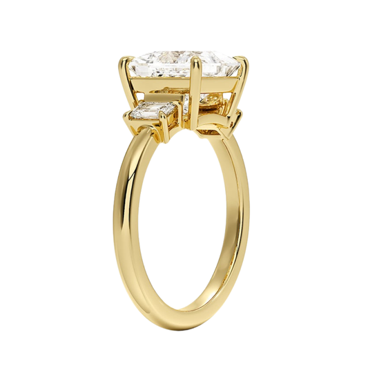 1 To 5 Ct Petite Rhiannon Princess Cut Three Stone Lab-Grown Diamond Ring in 10K/14K/18K Gold | Pooja Diamond | IGI Certified Lab Diamond