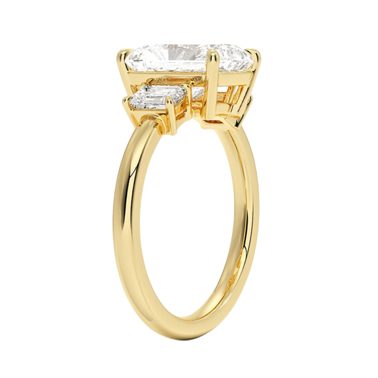 1 TO 5 Ct Rhiannon Radiant Cut Three Stone Lab-Grown Diamond Ring in 10K/14K/18K Gold | Pooja Diamond | IGI Certified Lab Diamond