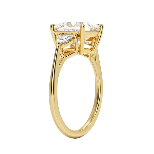 1 TO 5 CT Luxe Princess & Trillion Three Stone Lab-Grown Diamond Ring in 10K/14K/18K Gold | Pooja Diamond | IGI Certified Lab Diamond
