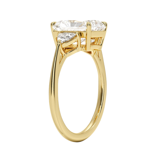 1 TO 5 CT Luxe Radiant & Trillion Three Stone Lab-Grown Diamond Ring in 10K/14K/18K Gold | Pooja Diamond | IGI Certified Lab Diamond