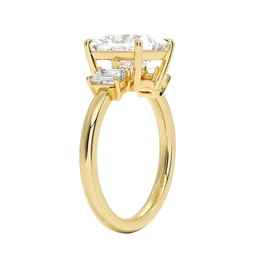 1 TO 5 Ct Rhiannon Princess Cut Three Stone Lab-Grown Diamond Ring in 10K/14K/18K Gold | Pooja Diamond | IGI Certified Lab Diamond