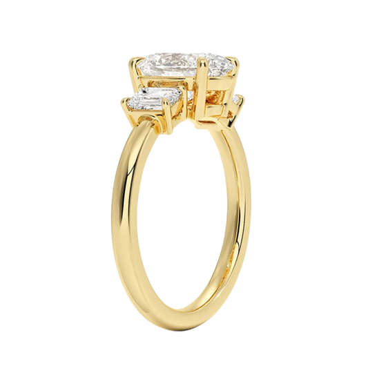 1 TO 5 Ct Rhiannon Oval Cut Three Stone Lab-Grown Diamond Ring in 10K/14K/18K Gold | Pooja Diamond | IGI Certified Lab Diamond