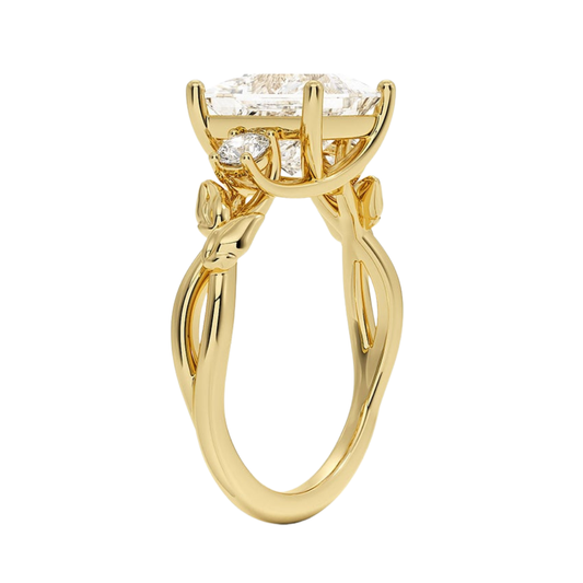 1 To 5 CT Budding Willow Three Stone Princess Cut Lab Grown Diamond Ring in 10K/14K/18K Gold | Pooja Diamond | IGI Certified Lab Diamond
