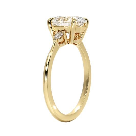 1 To 5 CT Aria Oval Cut Three Stone Lab Grown Diamond Ring in 10K/14K/18K Gold | Pooja Diamond | IGI Certified Lab Diamond
