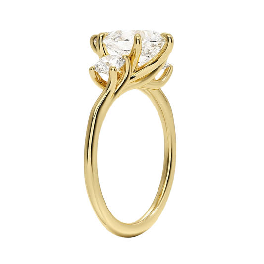 1 TO 5 CT Luxe Delilah Three Stone Pear Cut Lab Grown Diamond Engagement Ring in 10K / 14K / 18K Gold | Pooja Diamond | IGI Certified Lab Diamond