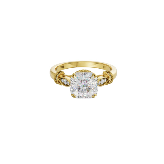Asscher Cut Lab Grown Diamond Solitaire Engagement Ring