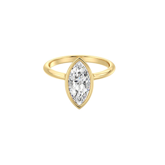 1 To 5 CT Marquise Shape Lab Grown Diamond Bezel Set Solitaire Ring in Gold | Elegant Engagement Ring – Pooja Diamond