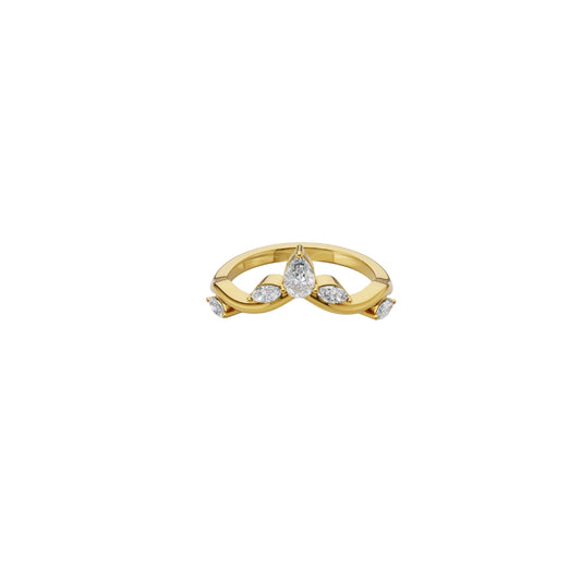 Pear & Marquise Lab Grown Diamond Tiara Ring in Gold | Elegant Designer Ring – Pooja Diamond