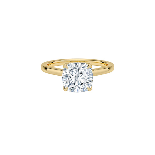 2 To 5 CT Cushion Cut Lab Grown Diamond Solitaire Ring in Gold | Elegant Ethical Engagement Ring – Pooja Diamond